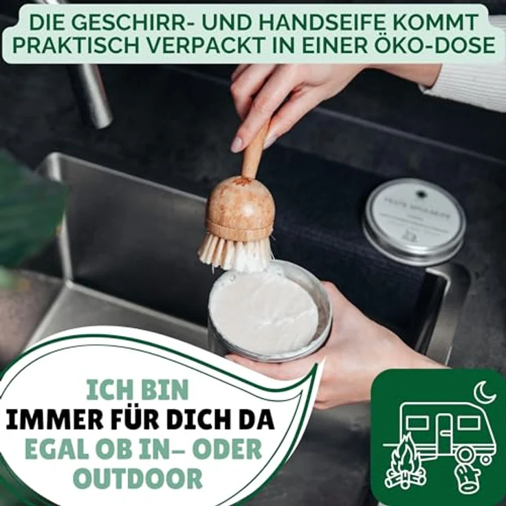 Protea Festes Spülmittel, biologisch abbaubare Geschirrspülseife, vegan, plastik- und palmölfrei, mit natürlichen Inhaltsstoffen, in Öko-Dose – Bild 3