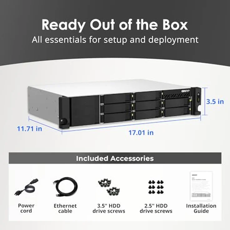 QNAP TS-873AeU-RP NAS-Server - 8 Schächte - Rack - SATA 6Gb/s - RAID 0, 1, 5, 6, 10, 50, JBOD, 60 - 2.5 Gigabit Ethernet - iSCSI Support - 2U, schwarz – Bild 9