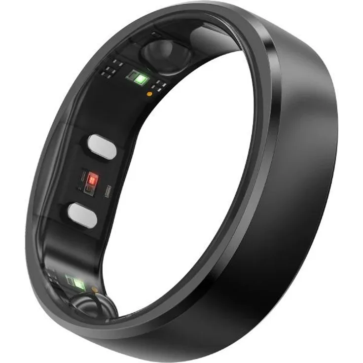 RingConn Smart Ring (Gen2) Schwarz, Gesundheitsüberwachung, IP68 wasserdicht, 10-12 Tage Akkulaufzeit