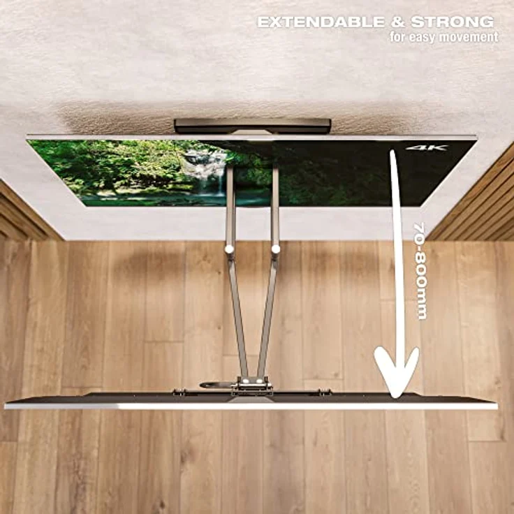 RICOO TV Wandhalterung Fernseher Schwenkbar Neigbar für 55-95 Zoll, Universal TV Halterung S7544-B, Fernsehhalterung für Wand, Wandhalterung Fernseher 65 Zoll+ bis 70 Kg mit max. VESA 400x400 mm – Bild 4