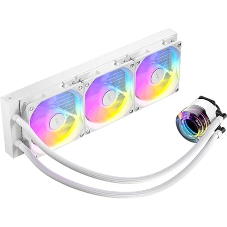Antec Wasserkühlung AIO Vortex Lum+RGB 360mm Weiß - hängender Spiralpumpenkopf, 360-mm-Aluminiumradiator, PWM ARGB-Lüfter, breite Kompatibilität – Bild 3