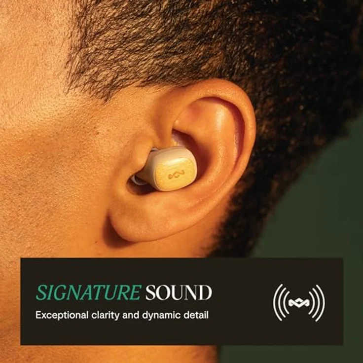 House of Marley Jamaica Mini TWS, Drahtlose In-Ear-Kopfhörer aus nachhaltigen Materialien, Cream, mit 30 Stunden Akkulaufzeit und Touch-Bedienung – Bild 2