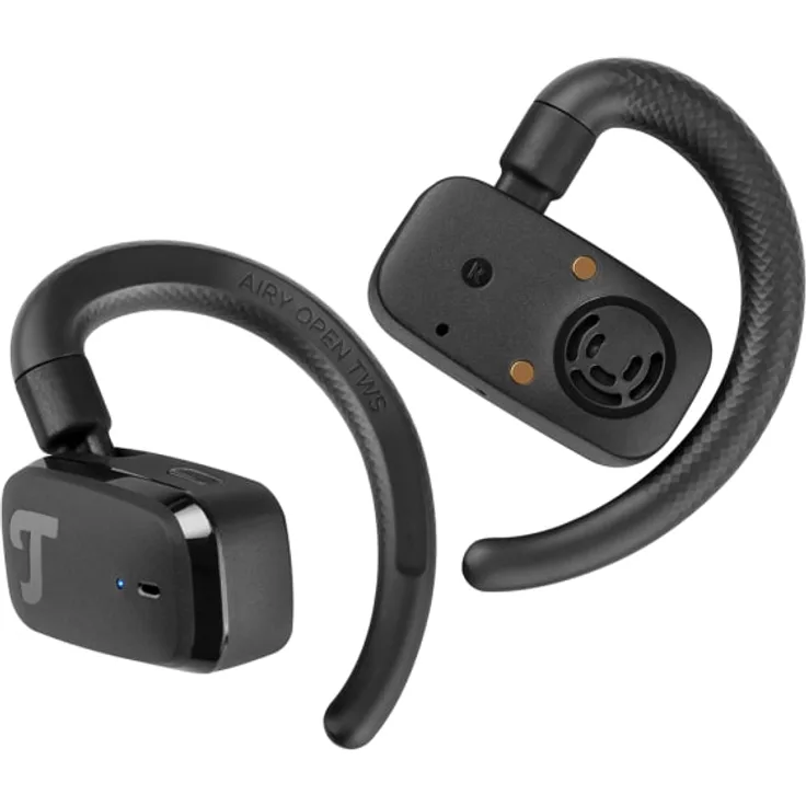  Teufel AIRY OPEN TWS - Open-Ear Bluetooth-Kopfhörer, 20h Spielzeit, ideal für Outdoor & Radfahren, Schwarz