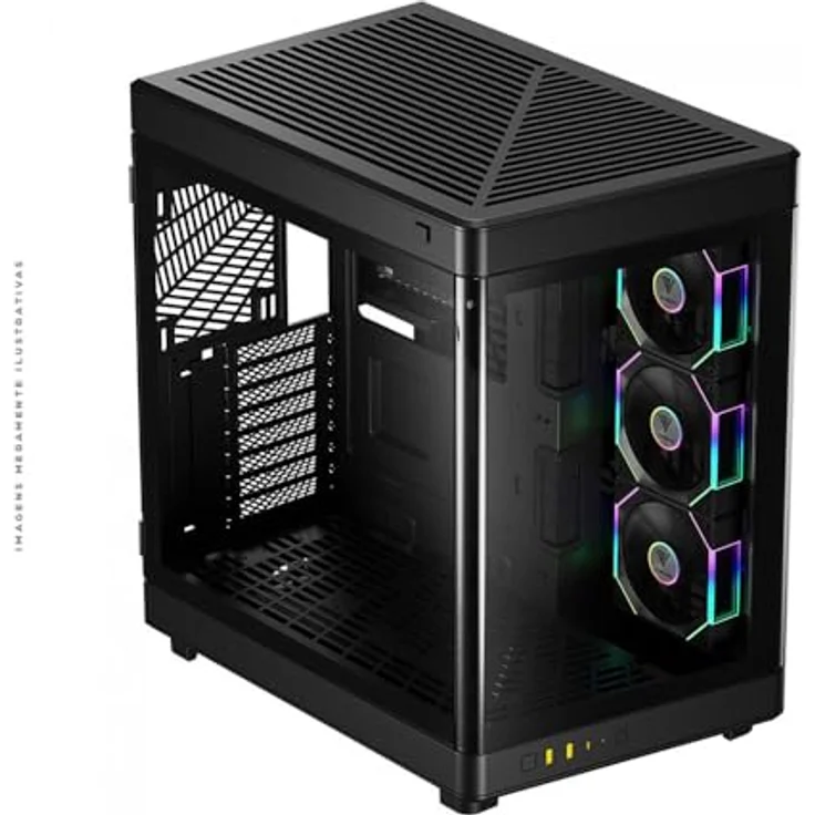Gamdias NESO P1 PRO GAMING Fulltower Gehäuse, E-ATX, Schwarz mit optimierter Kühlung und RGB-Beleuchtung – Bild 4