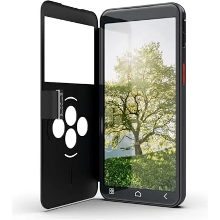 Emporia Smartcover Kunstleder Handyhülle für SMART.6lite, SMART.7lite, SMART.7mini, ME.7, Klapphülle mit Schnellauswahltasten, Premium Design, Schwarz – Bild 4