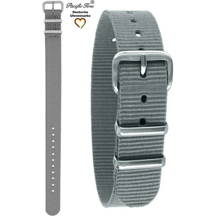 Pacific Time Uhrenarmband Wechselarmband Textil Nylon 16mm, Gratis Versand - Preisvergleich – Bild 1