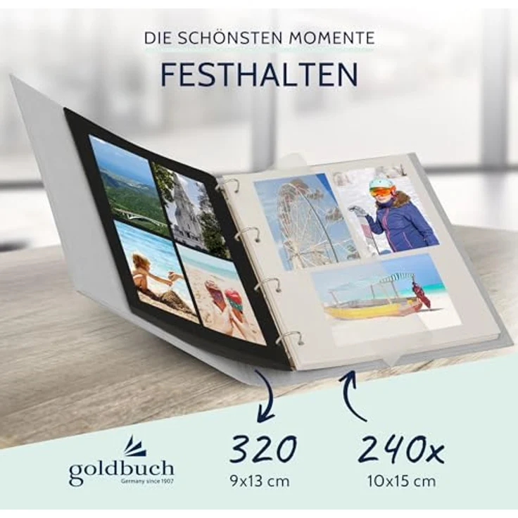 goldbuch Foto-Ringbuch, Bella Vista, 26x32 cm, Leinen, Hellgrau, 37 919 – Bild 8