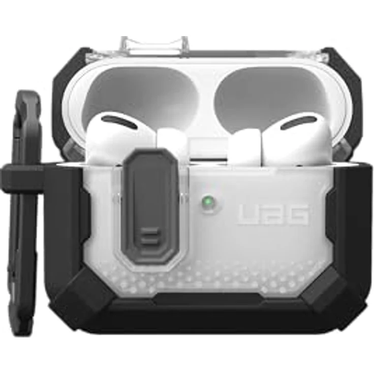 UAG Plasma Kopfhörertasche + Schutzhülle, Transparent, Schwarz, robustes PC- und TPU-Material, verstärkter Eckenschutz, abnehmbarer Karabiner-Clip – Bild 3