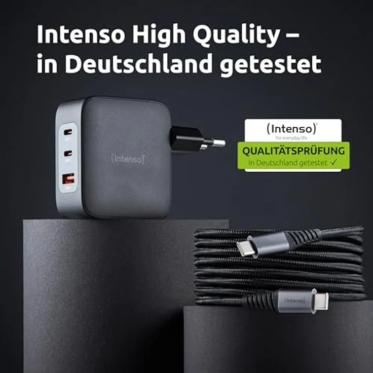 Intenso W100ACC + C520C, 100 W USB-Ladegerät-Set mit GaN-Technologie, Schwarz – Bild 7