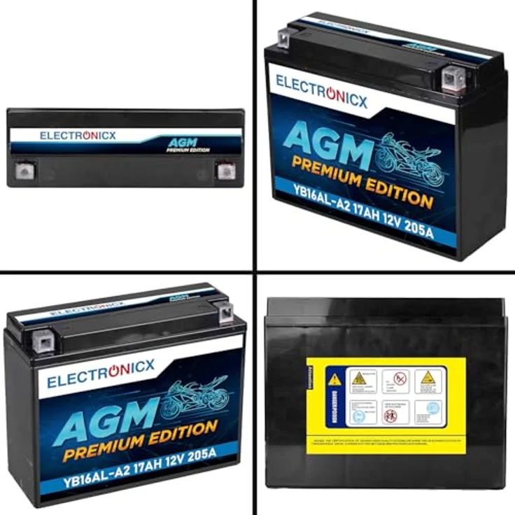Electronicx AGM-YB16AL-A2 AGM Motorradbatterie 17Ah 12V, wartungsfrei, rüttelfest, auslaufsicher für Motorrad, Roller, Quad und ATV – Bild 9