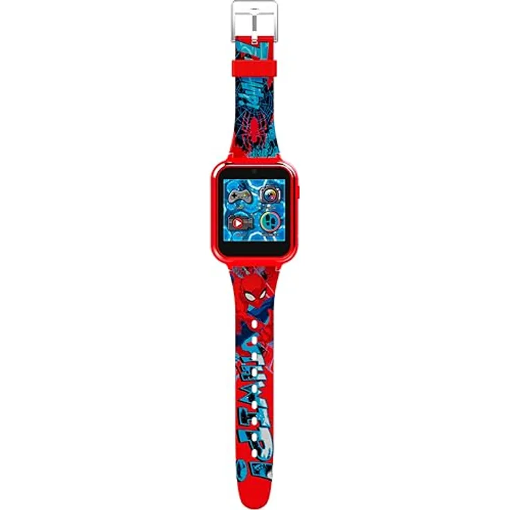 Accutime Kinder Smartwatch Spider-Man (40 mm) mit Selfie-Kamera, 6 intergierten Spielen und Fitness-Tracker