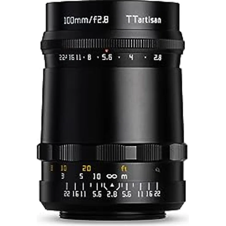 TTArtisan 100 mm F2.8 (Bubble Bokeh) Objektiv, Metallgehäuse, M42-Halterung, Schwarz