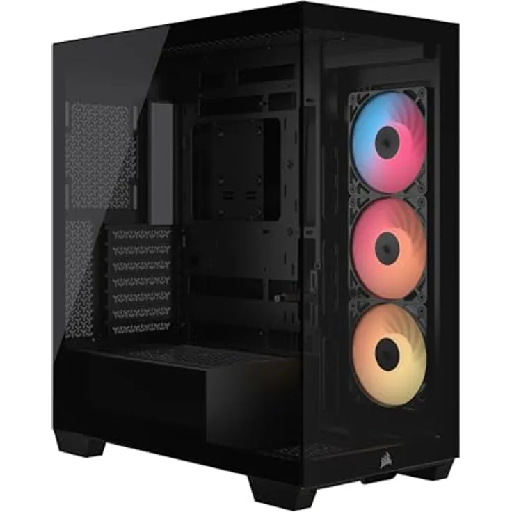 Corsair 3500X RS-R ARGB Mid-Tower-PC-Gehäuse mit 3 x RS120-R ARGB-Lüftern, Platz für bis zu 10 x 120-mm-Lüfter, schwarz