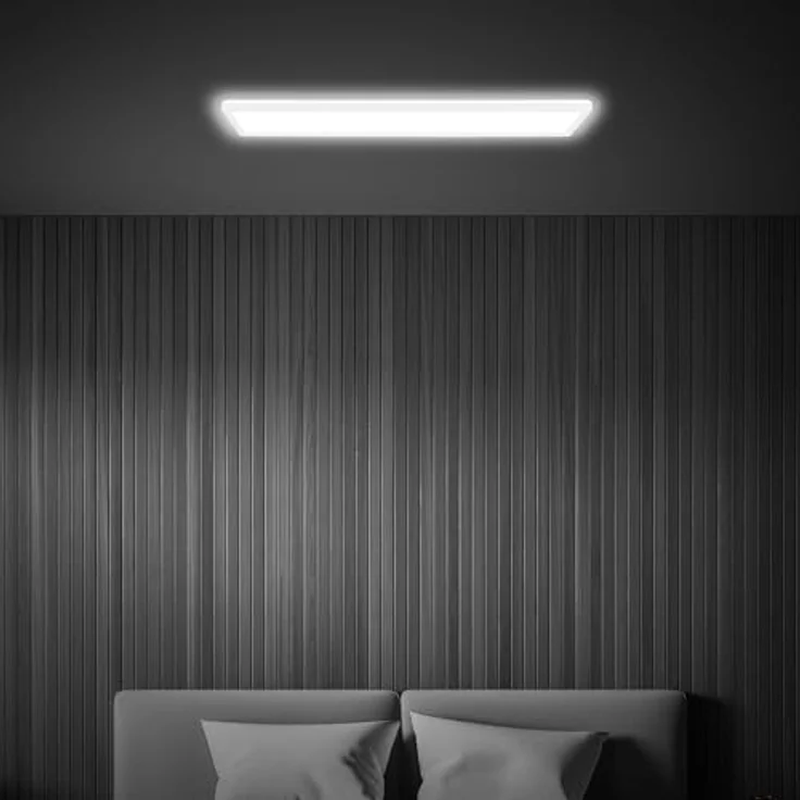 BRILONER LED Deckenlampe 98cm, flach, neutralweißes Licht, 4800 Lumen, Wohnzimmerlampe, 98x20x3 cm, Weiß – Bild 4