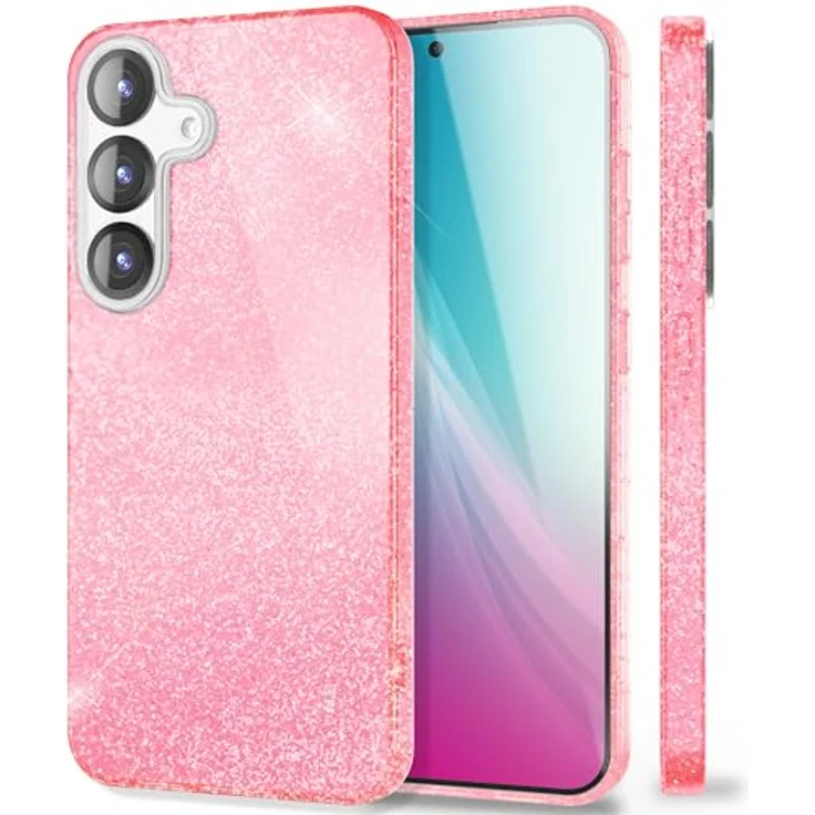 Nalia ShinePop Smartphone-Hülle für Samsung Galaxy S25, glänzende Glitzer Hülle mit 3-in-1-Schutz und Wireless Charging kompatibel – Bild 1