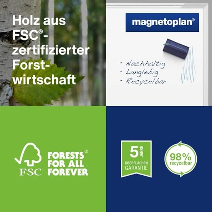 Magnetoplan 1240888 Whiteboard 100 x 150 lackiert – Bild 6