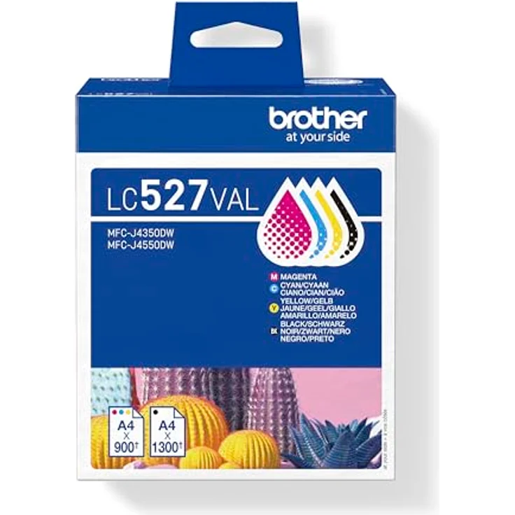 Brother Druckerpatrone LC527VAL Value Pack, 4er-Pack in Cyan, Gelb, Magenta, Schwarz, hohe Druckqualität bis zu 1.300 bzw. 900 Seiten – Bild 2