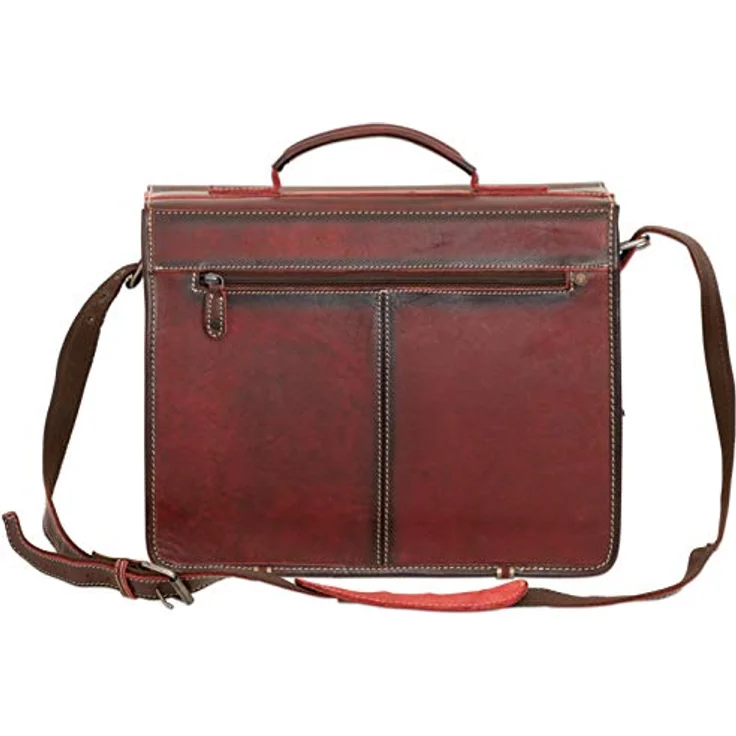 Greenburry Aktentasche Leder Schultasche XL Lehrertasche Tasche New Buffalo rot Damen Herren Schule Uni Arbeit – Bild 3