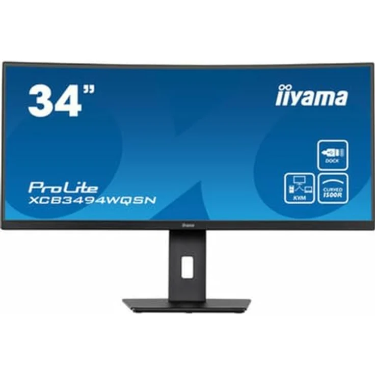 iiyama Prolite XCB3494WQSN-B5 Curved 86.4cm 34 Zoll VA LED-Monitor UWQHD HDMI DP USB3.0 USB-C 65W LAN KVM-Switch Höhenverstellung FreeSync schwarz – Bild 5