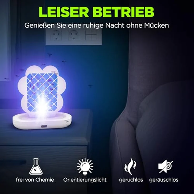ISOTRONIC Mobile Steckdosen-Fluginsektenfalle, geruchlos, mit UV-Licht und starken Klebefallen, für drinnen, zum Einstecken, inkl. Nachfüllungen – Bild 4