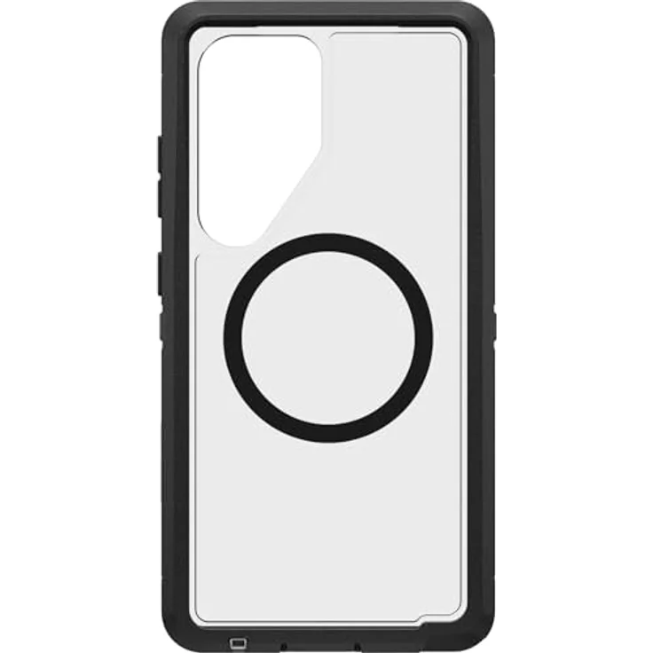 OtterBox Defender Series XT Clear Hülle mit Magneten für Samsung Galaxy S25 Ultra, stoßfest, Ultra-robust, Transparent/Schwarz – Bild 1