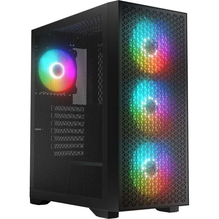 LOGIC DART PRO ARGB MIDI USB-C PC-Gehäuse, Schwarz, ATX, max. CPU-Kühlerhöhe 15,5 cm, max. Grafikkartenlänge 34 cm, 3x 120 mm Frontlüfter