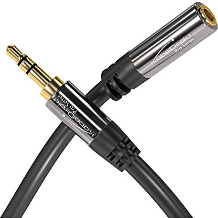 KabelDirekt - Klinken- Verlängerungskabel - 10m - (für Aux Eingänge, 3.5mm Stecker - 3.5mm Buchse) - PRO Series – Bild 3
