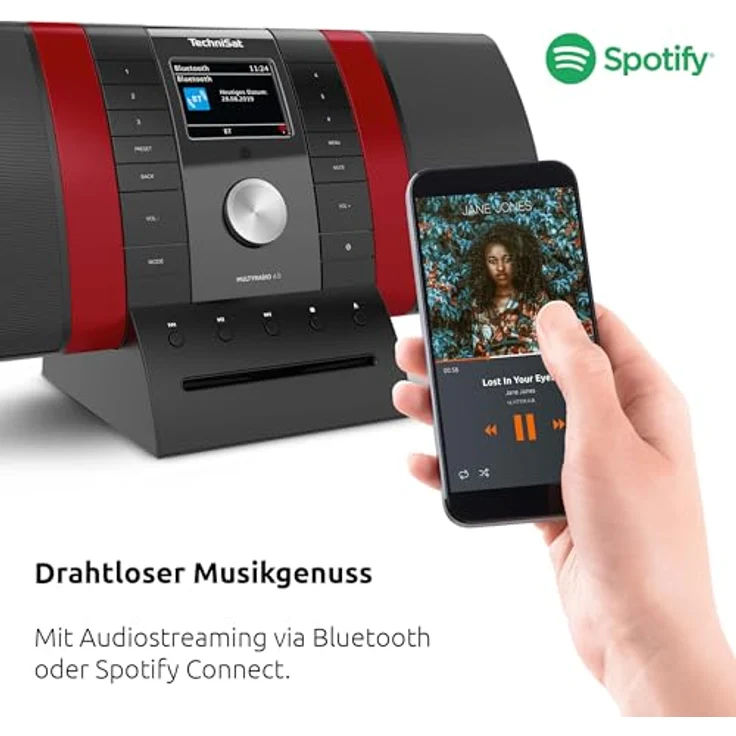 TechniSat Multyradio 4.0 SE (Internetradio, DAB+, UKW, WLAN, Bluetooth), Radio, Rot, Schwarz – Bild 5
