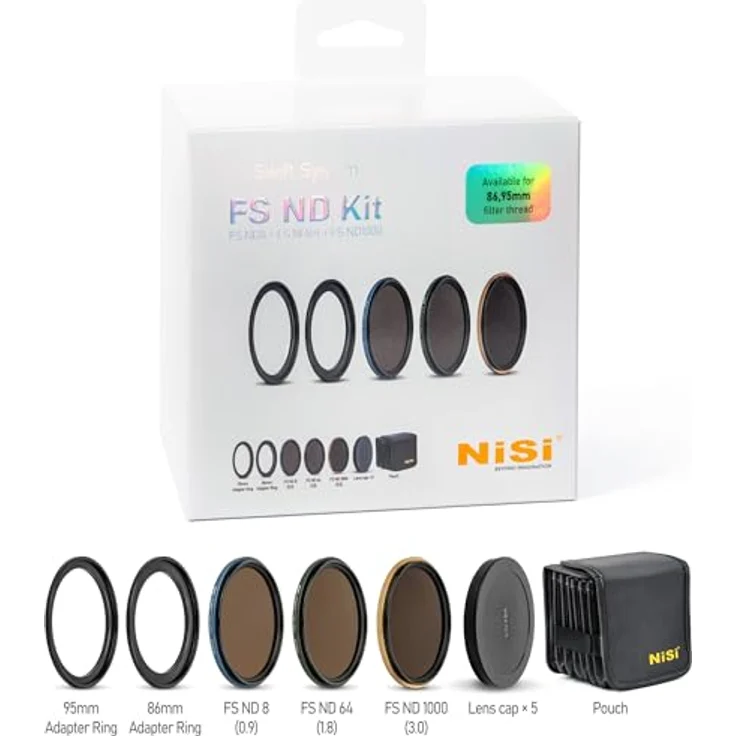 NiSi Swift FS ND Filter Kit für 86mm / 95mm (Inkl. Swift ND0.9, ND1.8, ND3.0) - Anti-Reflex-Beschichtung, Wasserfest, Flexibel & Kompakt – Bild 2