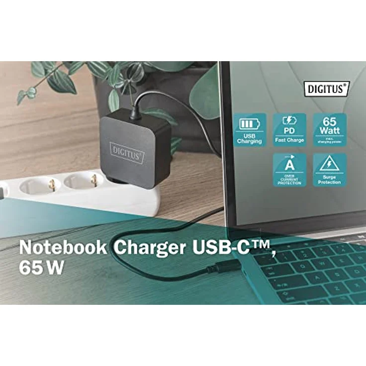 DIGITUS Notebook Ladegerät USB-C Netzteil 65W PD3.0 – Bild 2