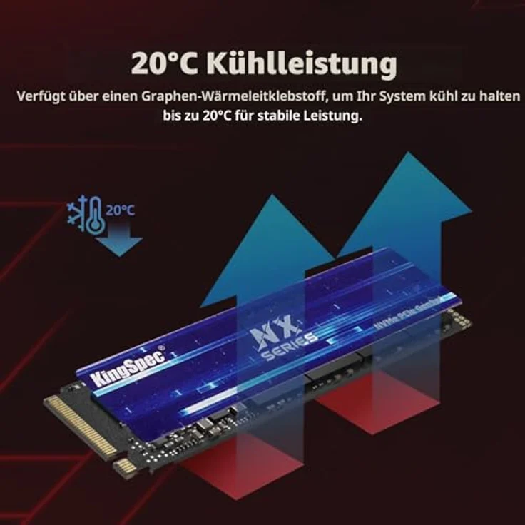 KingSpec NX-2280 1TB SSD NVMe M.2 PCIe 3.0 Gen 3x4, bis zu 3500 MB/s Lesegeschwindigkeit, 3D NAND Flash für Desktop/Laptop – Bild 3