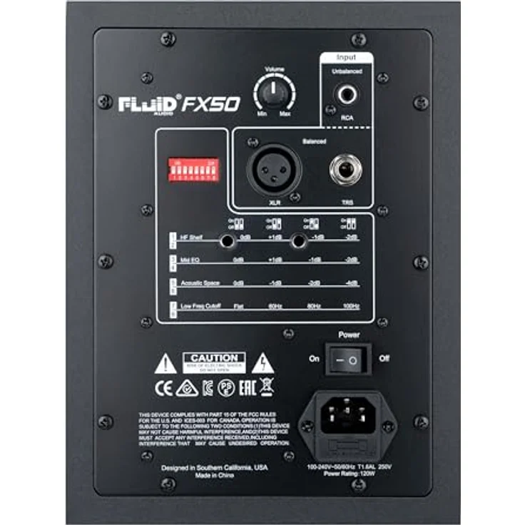 Fluid Audio FX50 V2, Aktive Nahfeldmonitor Lautsprecher mit 5 Zoll Woofer, 60W RMS, 2-Wege Koaxialtreiber, Schwarz – Bild 3