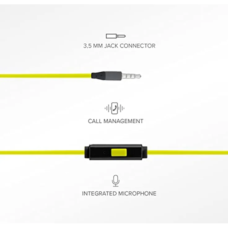 SBS in Ear Kopfhörer mit Kabel - Sport Kopfhörer mit Mikrofon & Bügel für einen festen Halt - Sportkopfhörer in weiß für Smartphone, Handy & PC - Drahtlose Kopfhörer ideal zum Joggen – Bild 2