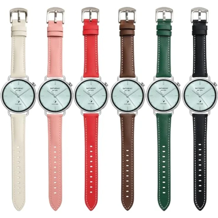 GIOPUEY Armband für Xiaomi Watch S4 41mm, Verschleißfestes Echtleder Armband, Atmungsaktiv - Pink – Bild 4