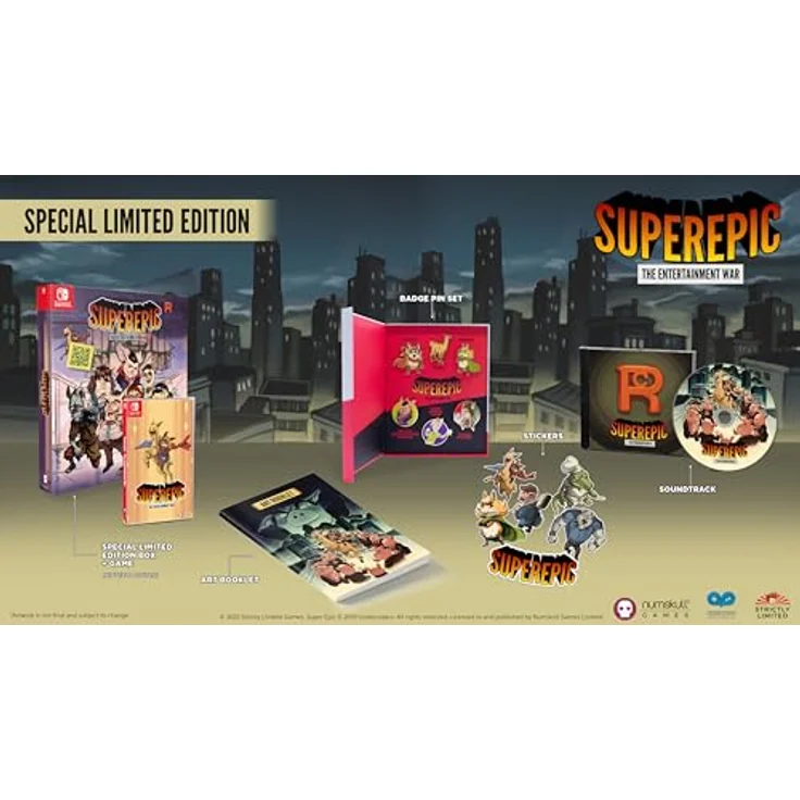 ININ SuperEpic: The Entertainment War - Special Limited Edition für Nintendo Switch, handgezeichnete Levels, Sammler-Box, Original-Soundtrack, Premium-Charakter-Pin-Set und Art-Booklet, weltweit limitiert auf 700 Exemplare – Bild 2