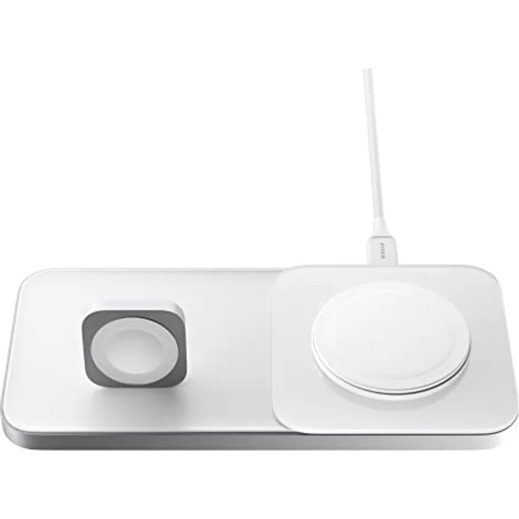 NOMAD Base One Max 3:1 with Magsafe | kabellose Qi-Ladestation | MagSafe | bis zu 15 Watt| inklusive Ladekabel | hochwertige Materialien, Silber, (NM01310785) – Bild 4