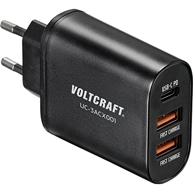 Voltcraft UC-3ACX001 USB-Ladegerät 38 W Steckdose Ausgangsstrom (max.) 3000 mA Anzahl Ausgänge: 3 x USB, USB-C® Buchse – Bild 1
