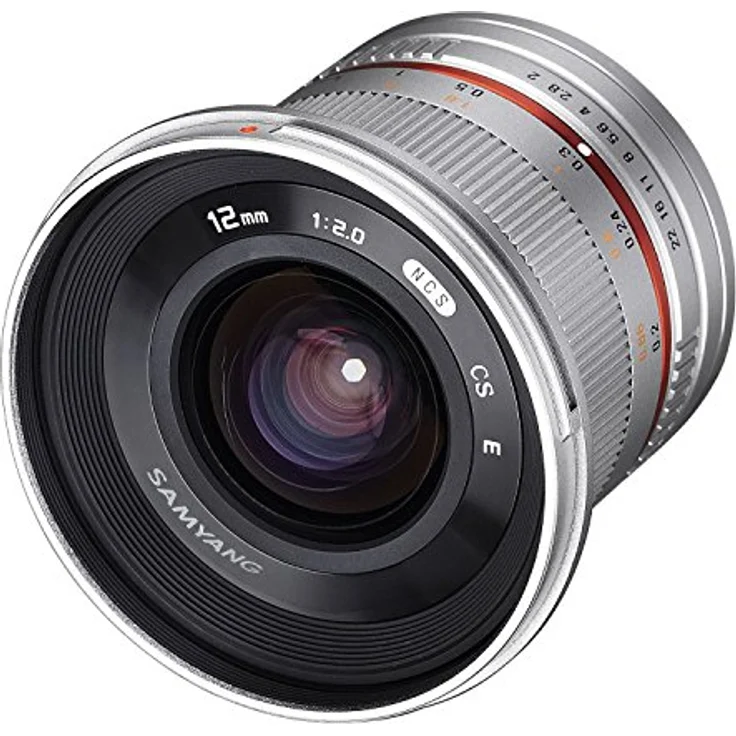 Samyang 12-2,0 Objektiv APS-C MFT manueller Fokus Fotoobjektiv, Weitwinkelobjektiv silber – Bild 3