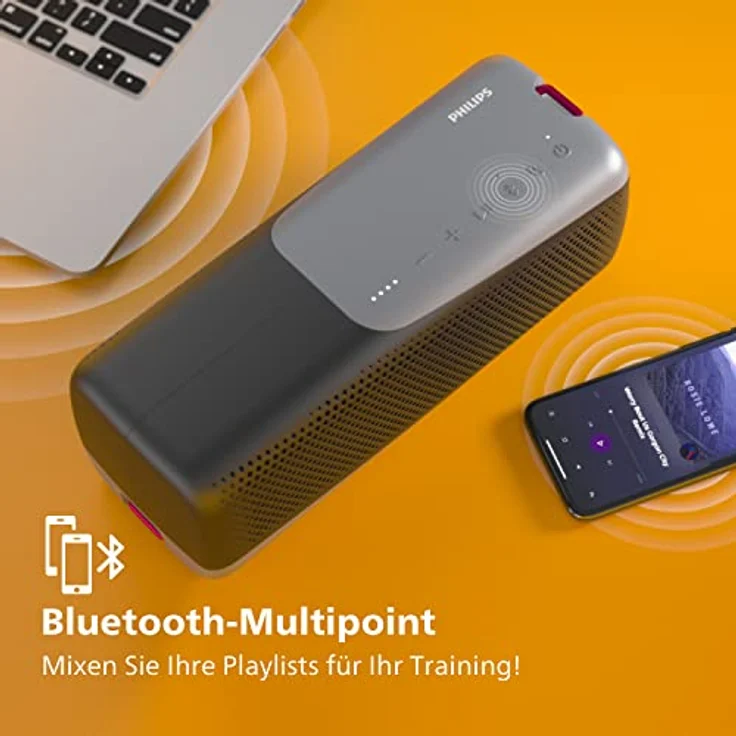 PHILIPS Audio Kabellose Lautsprecher Bluetooth, Hochportabler & Wasserdichter IP67 Lautsprecher Mit Integriertem Mikrofon Für Anrufe & Powerbank, 24 Stunden Wiedergabe,TAS7807W, Weiß, Groß – Bild 5