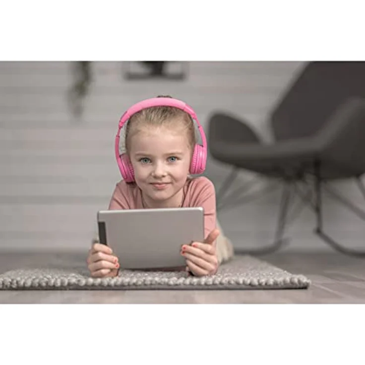 BuddyPhones Bluetooth, kabelgebunden Kinder On-Ear-Kopfhörer Lautstärkebegrenzung, Faltbar, Headset Pink – Bild 3