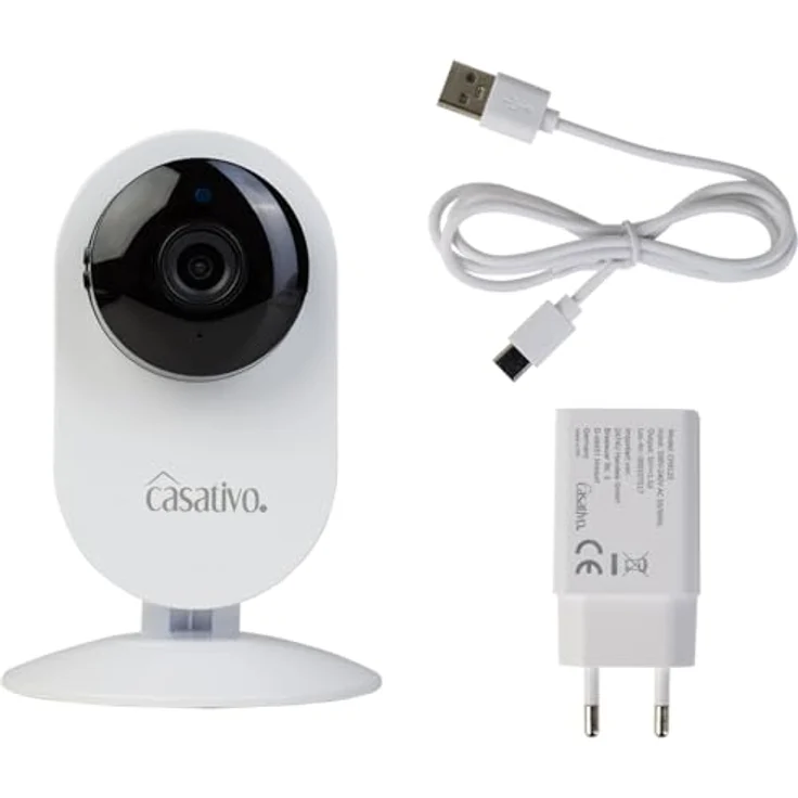 Casativo Full-HD-IP-Überwachungskamera mit Nachtsicht, 135° Weitwinkel, WLAN, Zwei-Wege-Audio & Bewegungserkennung, weiß – Bild 4