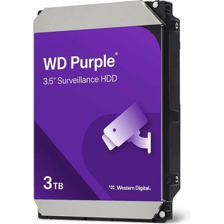 WD Purple 3TB SATA 3.5" HDD, optimiert für Überwachungssysteme, 5400 U/min, 256 MB Cache