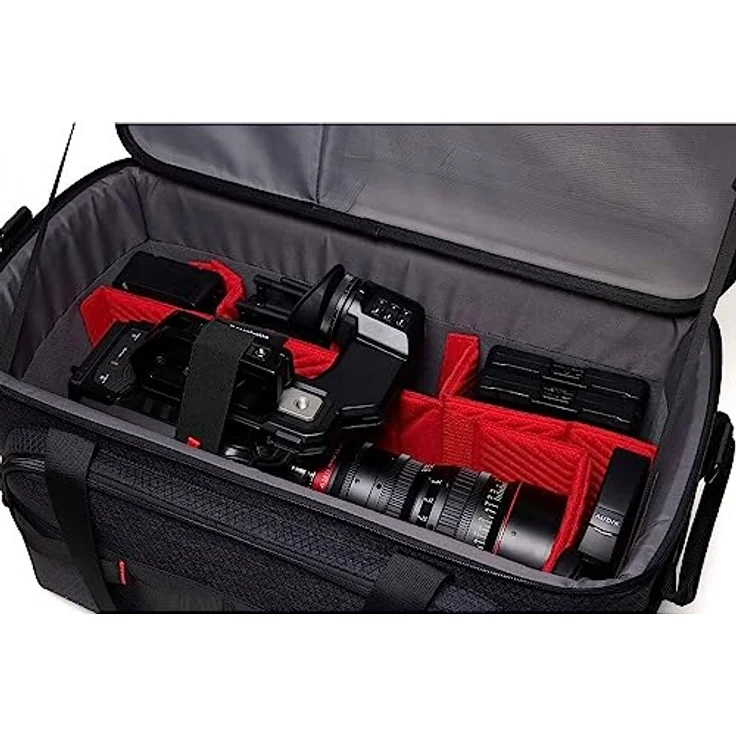 Manfrotto Pro Light Cineloader Medium, Schultertasche, Tasche für Camcorder und Cinema-Kameras, speziell zugeschnitten auf Profi-Videokameras, Zugriff von Oben, dunkelgrau, Größe: mittel (M) – Bild 4