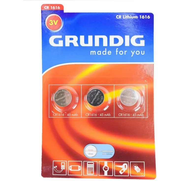 Marabellas Shop Grundig Knopfzellenbatterien 3-tlg. Alkaline, Lithium & Hearing Aid, universell einsetzbar
