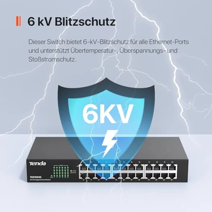 Tenda TEG1024D Gigabit Switch (24-Port RJ-45, L2, 48Gbps) – Bild 8