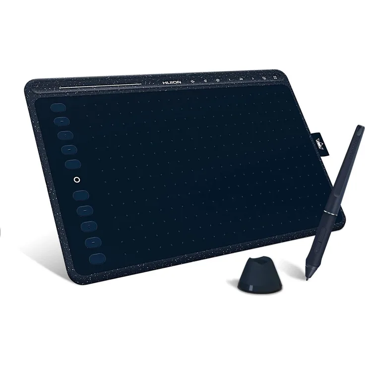 HUION HS611 Zeichentablett, 8192 Stiftdruck, 152 mm, 10 programmierbare Tasten, Touch-Streifen, ultradünn