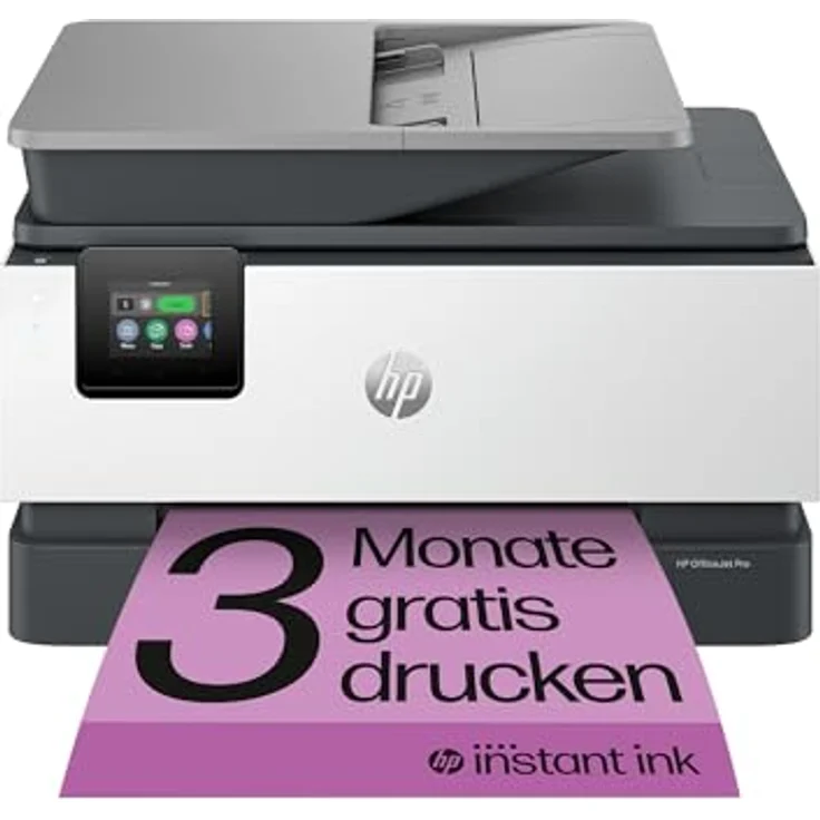 HP OfficeJet Pro 9120e Multifunktionsdrucker, 3 Monate gratis drucken mit HP Instant Ink inklusive, HP+, Drucker, Scanner, Kopierer, Fax, WLAN, LAN, Duplex, Airprint, Grau-Weiß – Bild 1