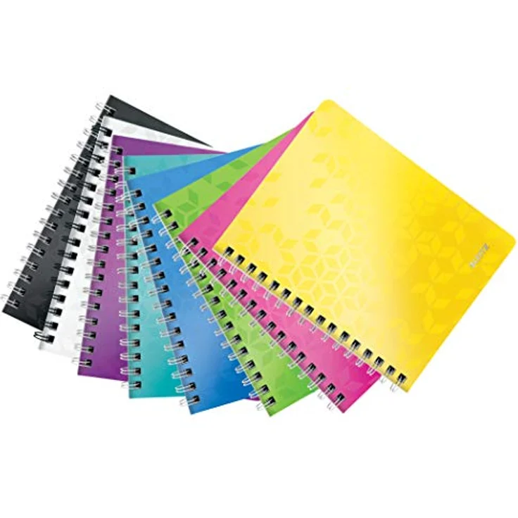LEITZ Collegeblock WOW 4638, A4 kariert, FSC-Papier, mit PP-Einband und herausnehmbarem Lineal, 80 Blatt – Bild 5