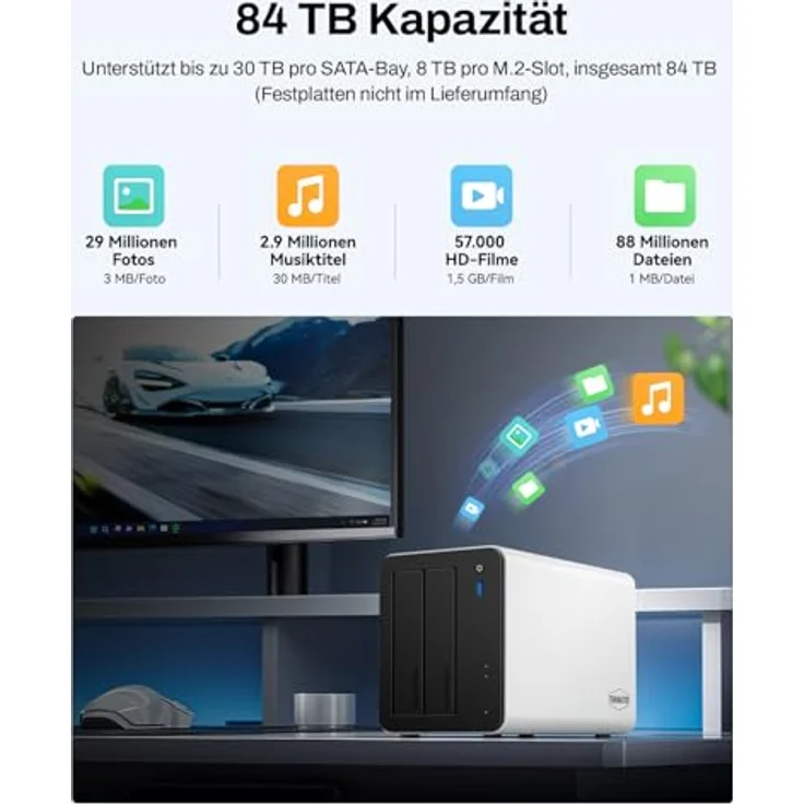 TERRAMASTER F2-425 Plus NAS-Speicher, 2-Bay, Intel N150 Quad-Core-CPU, 8 GB RAM DDR5, 5GbE LAN x 2, M.2-Steckplatz x 3, ohne Festplatte – Bild 5