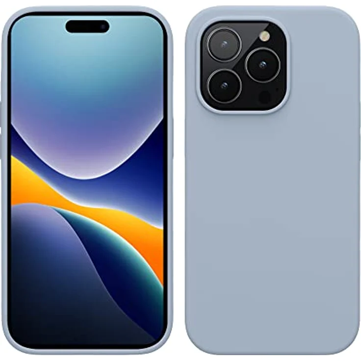 kwmobile Handyhülle für iPhone 14 Pro, Silikon Hülle in Hellblau Matt, kabelloses Laden, Anti-Rutsch, stoßfest – Bild 1